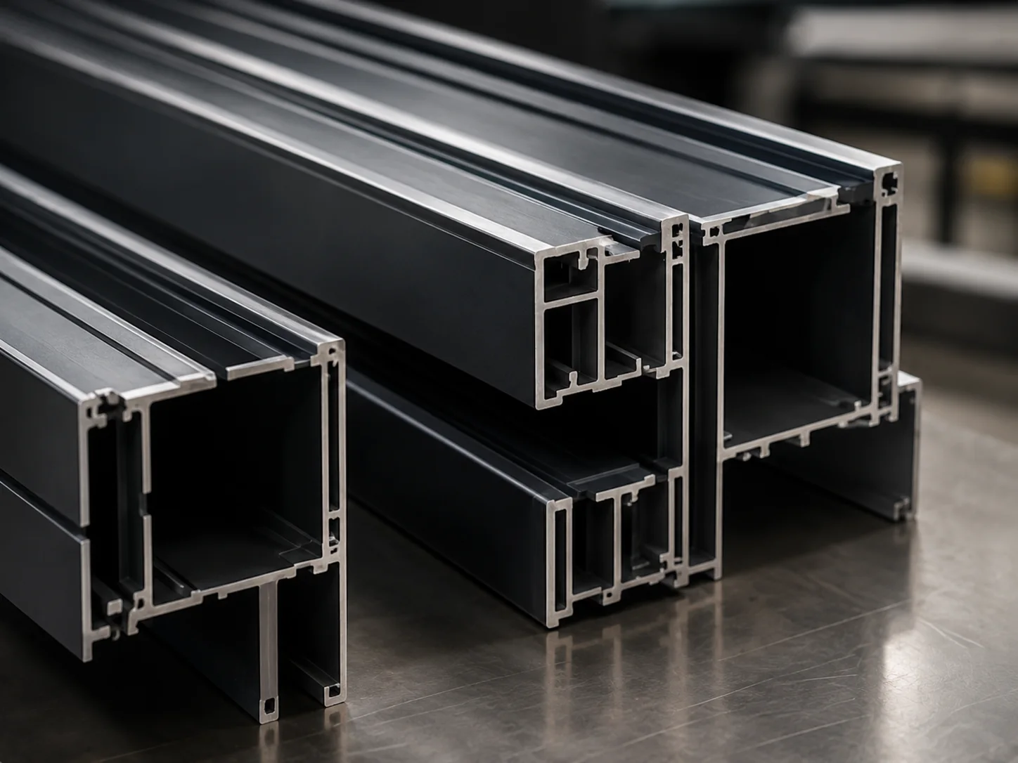 Schwarze Aluminiumprofile für Überdachungssysteme