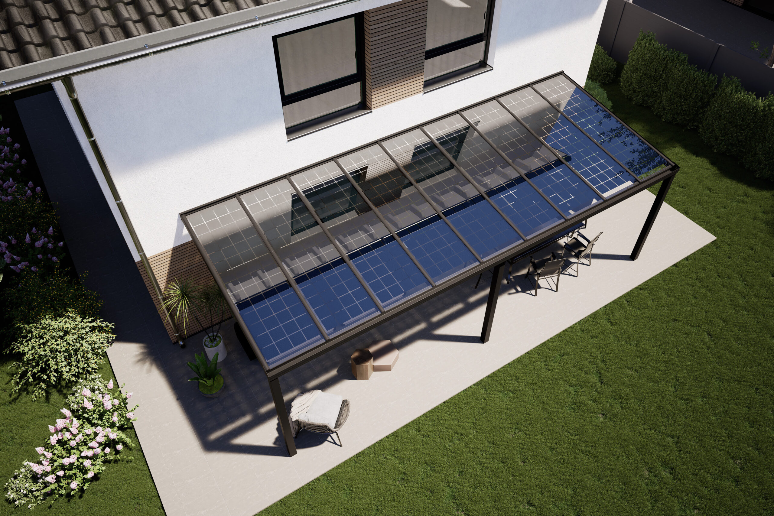 KD Alpha Solar Terrassenüberdachung - Solarüberdachung