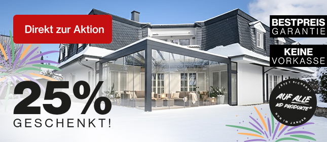 Jetzt 25 % Rabatt auf alle KD Produkte sichern – gültig im Januar 2026! Schnell sein & Vorteile für Terrasse, Carport & Co. nutzen.