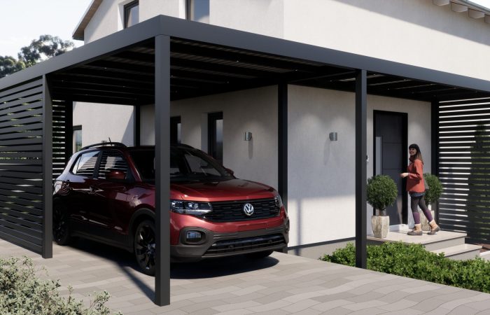 KD Carport Cube mit Eingangsüberdachung