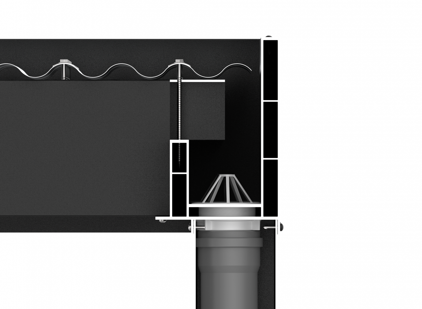 Integriertes Dachrinnensystem KD Cube - KD Überdachung